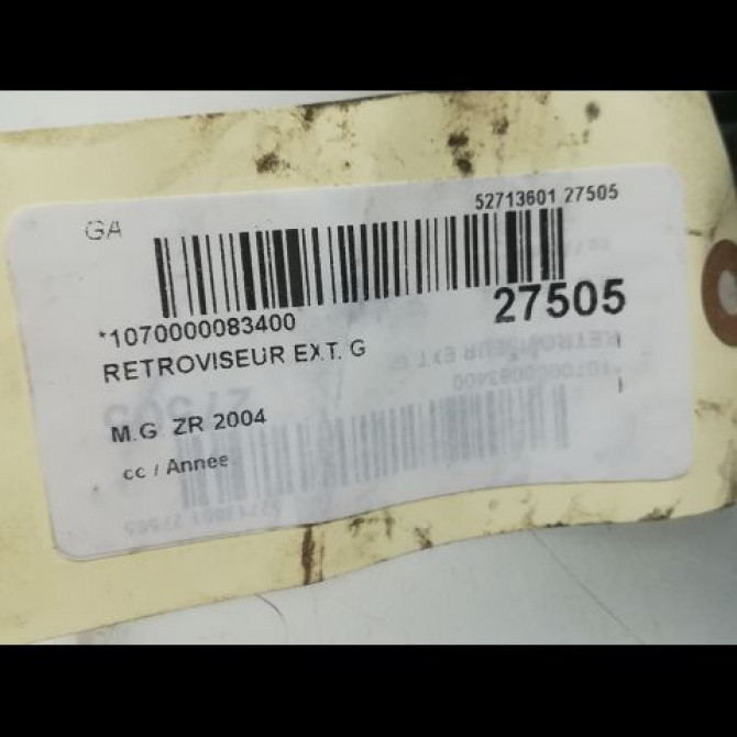 Retroviseur exterieur gauche occasion M.G. ZR 3