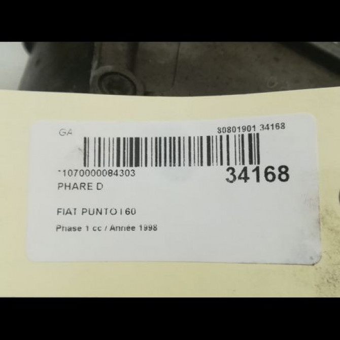 Phare droit occasion FIAT PUNTO I Phase 1 11-1993->10-1999 60 46481413 3