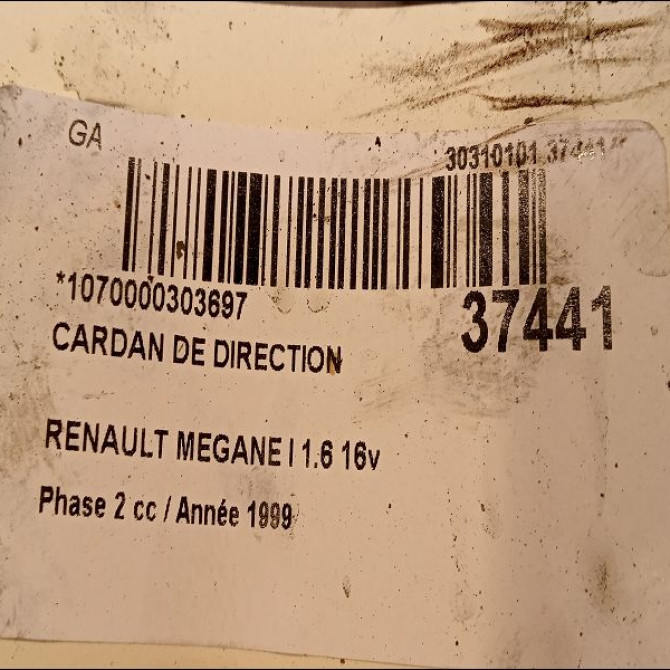 Cardan de direction occasion RENAULT MEGANE I Phase 2 03-1999->06-2003 1.6 16v 8200054816 2