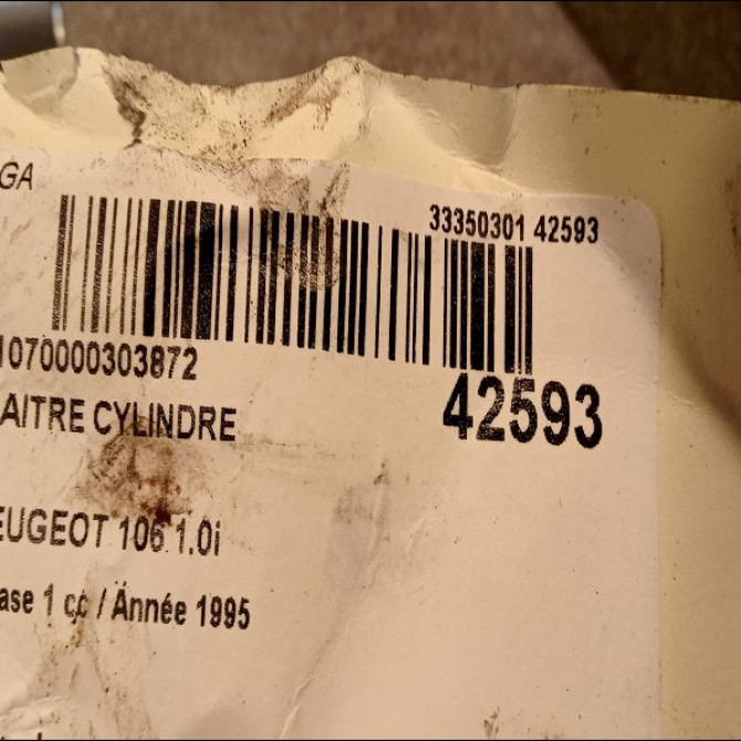 Maitre cylindre occasion PEUGEOT 106 Phase 1 09-1991->04-1996 1.0i 4601H8 3
