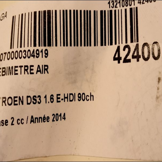 Debimetre air occasion CITROEN DS3 Phase 1 04-1995->04-1999 1.6 E-HDI 90ch 4