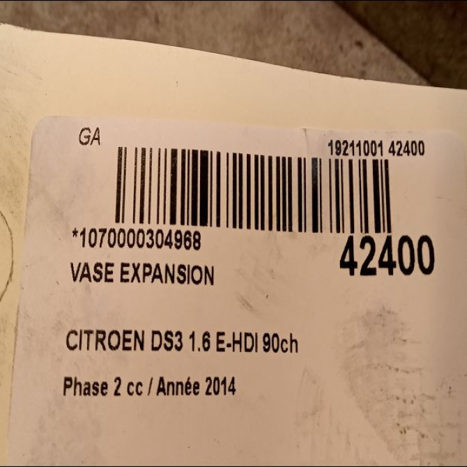 Vase expansion occasion CITROEN DS3 Phase 1 04-1995->04-1999 1.6 E-HDI 90ch 3