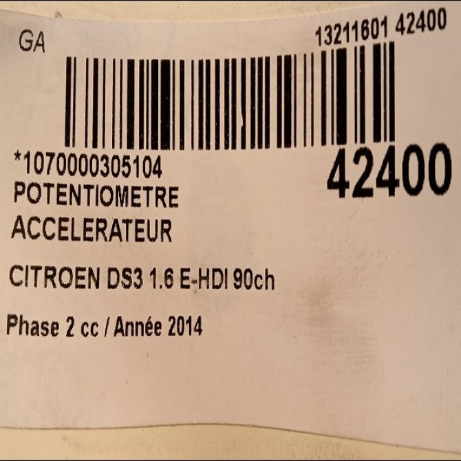 Potentiometre accelerateur occasion CITROEN DS3 Phase 1 04-1995->04-1999 1.6 E-HDI 90ch 4