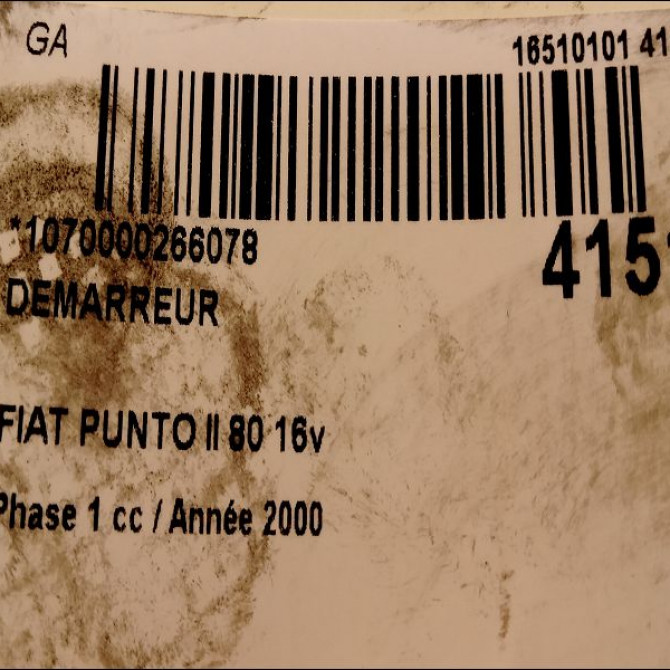 Démarreur occasion FIAT PUNTO II Phase 1 10-1999->05-2003 80 16v 46763529 4