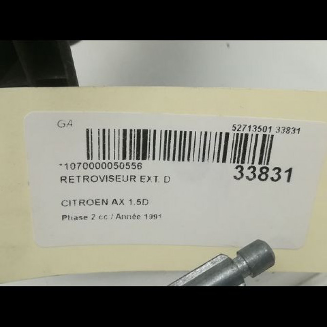 Retroviseur exterieur manuel droit occasion CITROEN AX Phase 2 07-1991->06-1998 1.5D 3