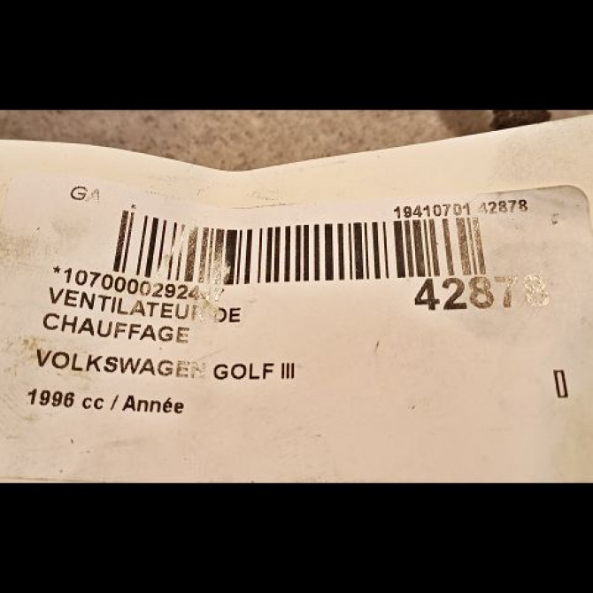 Ventilateur de chauffage occasion VOLKSWAGEN GOLF III Phase 1 01-1992->12-1997 1H2820021 3