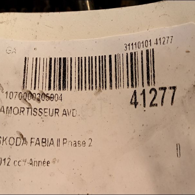 Amortisseur avant droit occasion SKODA FABIA II Phase 2 COMBI 03-2010->12-2014 6Q0413031BL 2