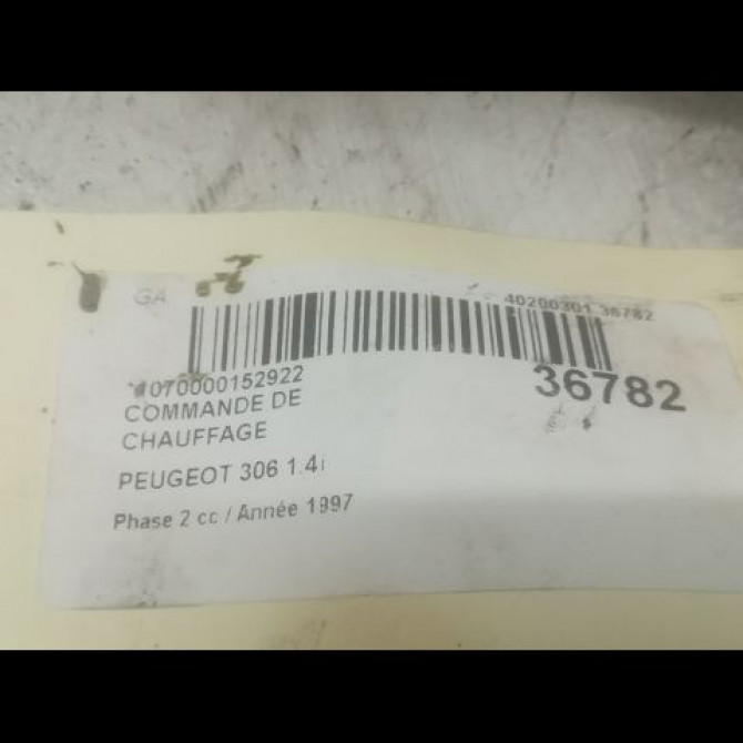 Commande de chauffage occasion PEUGEOT 306 Phase 2 04-1997->03-2002 1.4i 6451F2 3