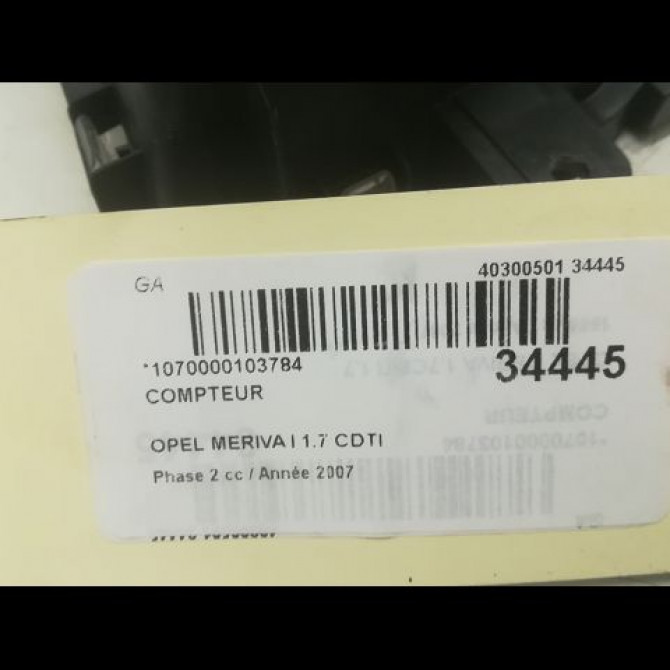 Compteur occasion OPEL MERIVA I Phase 2 01-2006->09-2010 1.7 CDTI 100ch 13214770 4
