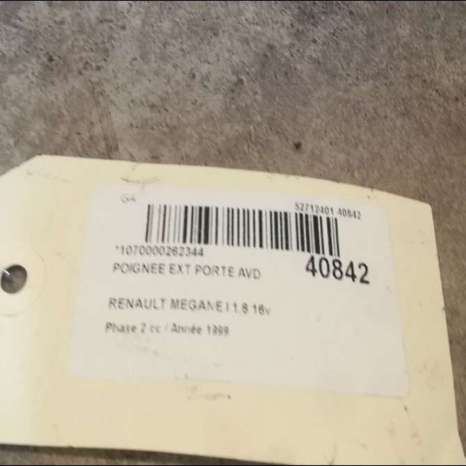 Poignee ext porte avd occasion RENAULT MEGANE I Phase 2 03-1999->06-2003 1.6 16v 7701471884 2