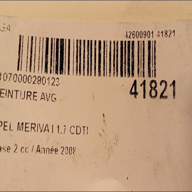 Ceinture avant gauche occasion OPEL MERIVA I Phase 2 01-2006->09-2010 1.7 CDTI 100ch 13243569 4