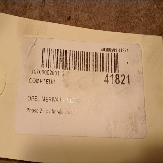 Compteur occasion OPEL MERIVA I Phase 2 01-2006->09-2010 1.7 CDTI 100ch 13214770 3