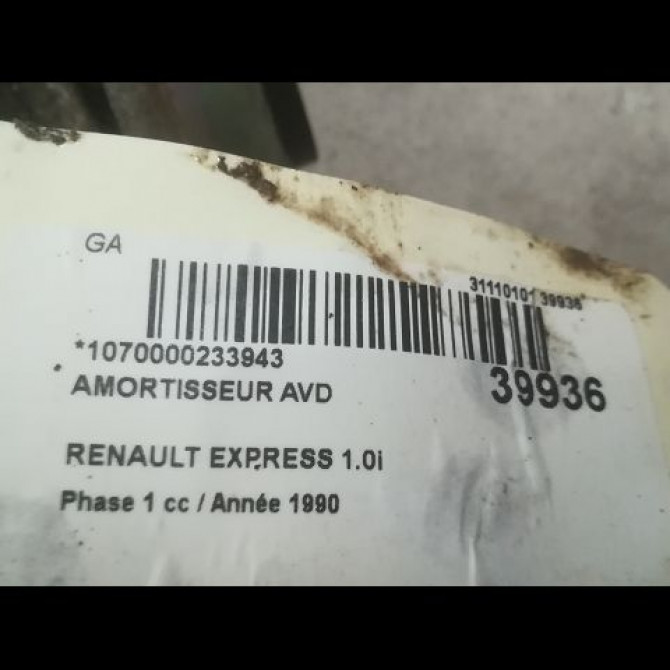 Amortisseur avant droit occasion RENAULT EXPRESS Phase 1 11-1985->09-1994 1.0i 37ch 2