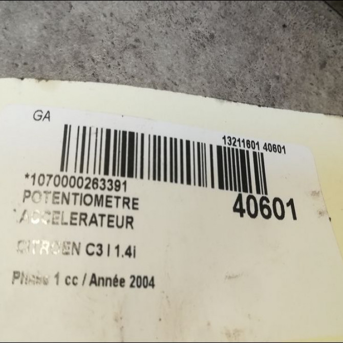 Potentiometre accelerateur occasion CITROEN C3 I Phase 1 04-2002->10-2005 1.4i 3