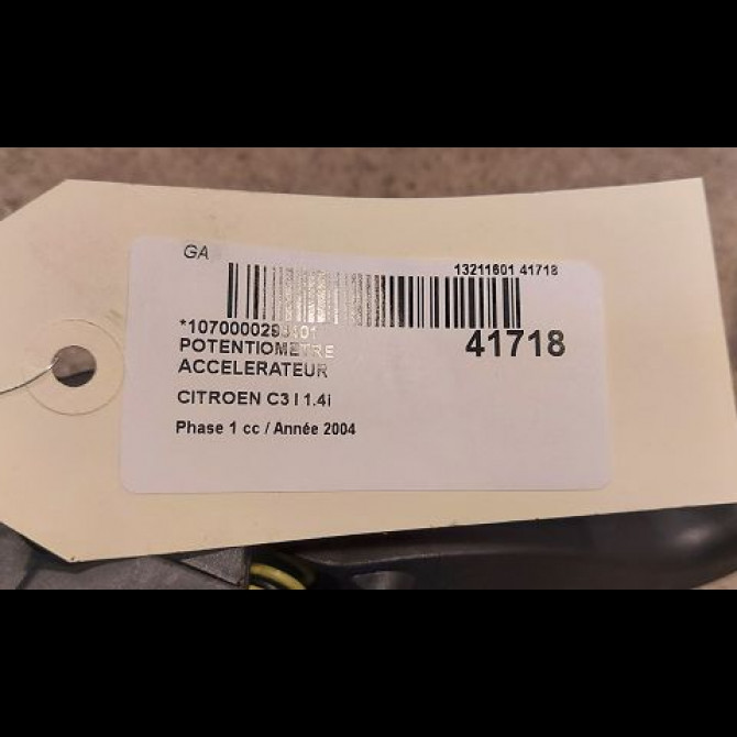 Potentiometre accelerateur occasion CITROEN C3 I Phase 1 04-2002->10-2005 1.4i 4