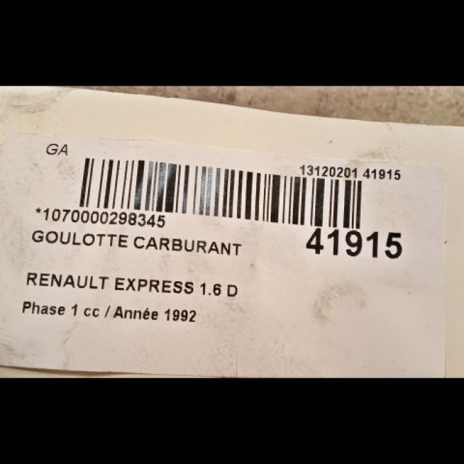 Goulotte carburant occasion RENAULT EXPRESS Phase 1 11-1985->09-1994 1.6 D 2