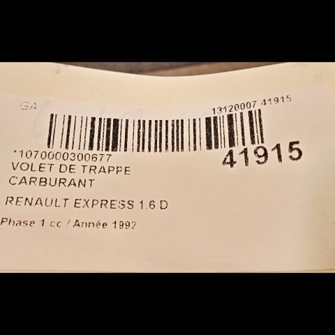 Volet de trappe carburant occasion RENAULT EXPRESS Phase 1 11-1985->09-1994 1.6 D 2