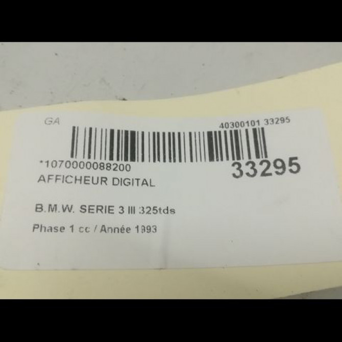 Afficheur digital occasion B.M.W. SERIE 3 III Phase 1 01-1991->04-1998 325tds 4