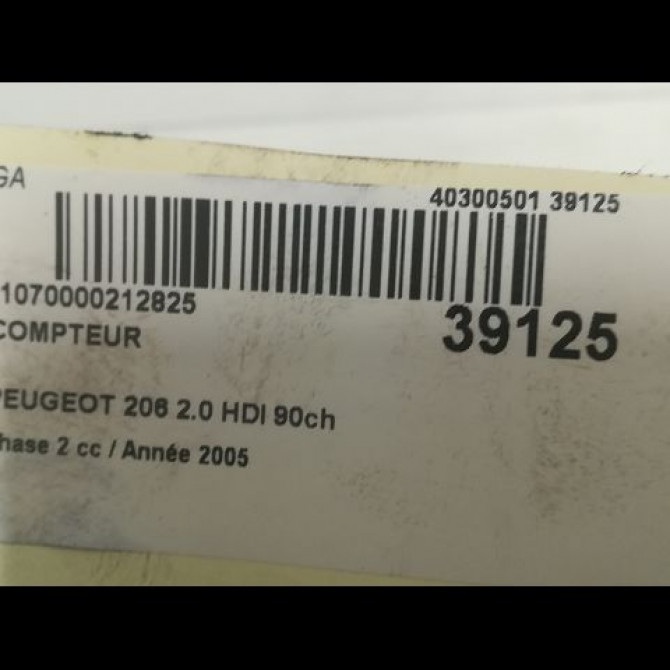 Compteur occasion PEUGEOT 206 Phase 2 02-2003->02-2009 2.0 HDI 90ch 6106LS 3
