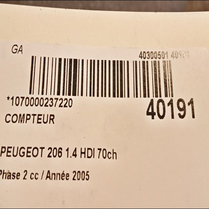 Compteur occasion PEUGEOT 206 Phase 2 02-2003->02-2009 1.4 HDI 70ch 6106LF 3