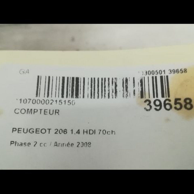 Compteur occasion PEUGEOT 206 Phase 2 02-2003->02-2009 1.4 HDI 70ch 6106LK 3
