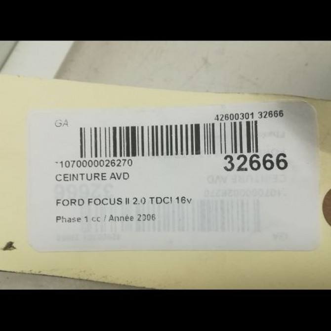 Ceinture avant droite occasion FORD FOCUS II Phase 1 09-2004->12-2007 2.0 TDCI 16v 135ch 1480180 4