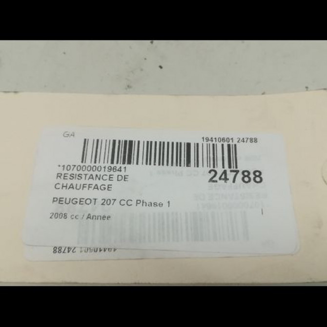 Resistance de chauffage occasion PEUGEOT 207 CC Phase 1 03-2007->... 4