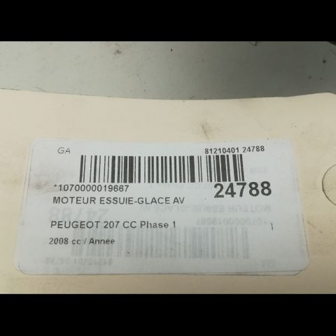 Moteur essuie-glace avant occasion PEUGEOT 207 CC Phase 1 03-2007->... 4