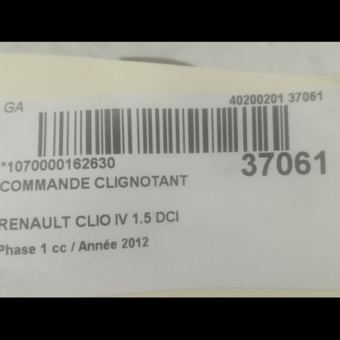 Commande clignotant occasion RENAULT CLIO IV Phase 1 07-2012->... 1.5 DCI 90ch 8201167992 3
