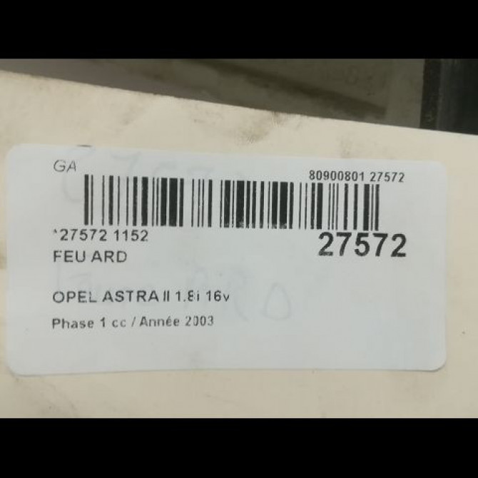 Feu arrière droit occasion OPEL ASTRA II Phase 1 04-1998->09-2004 1.8i 16v 93175676 3