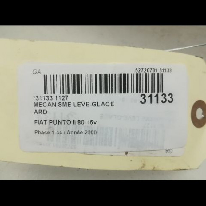 Mecanisme leve-glace arrière droit occasion FIAT PUNTO II Phase 1 10-1999->05-2003 80 16v 46536307 4