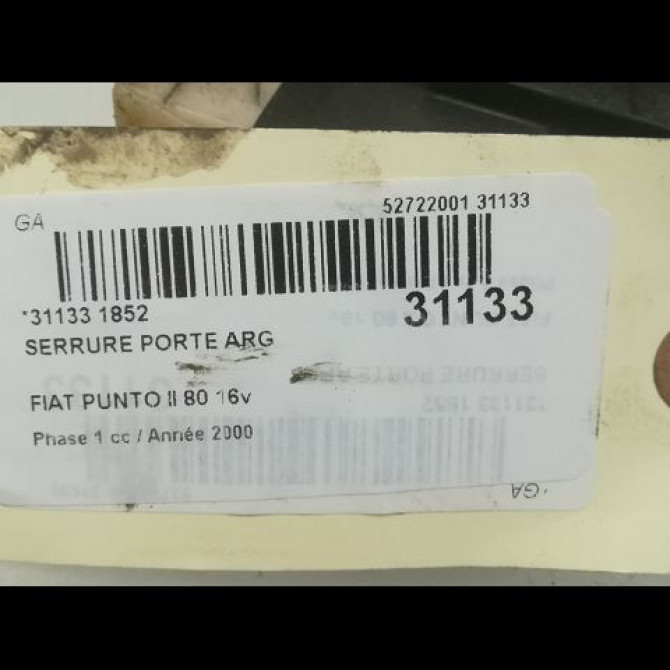 Serrure porte arg occasion FIAT PUNTO II Phase 1 10-1999->05-2003 80 16v 46536068 4