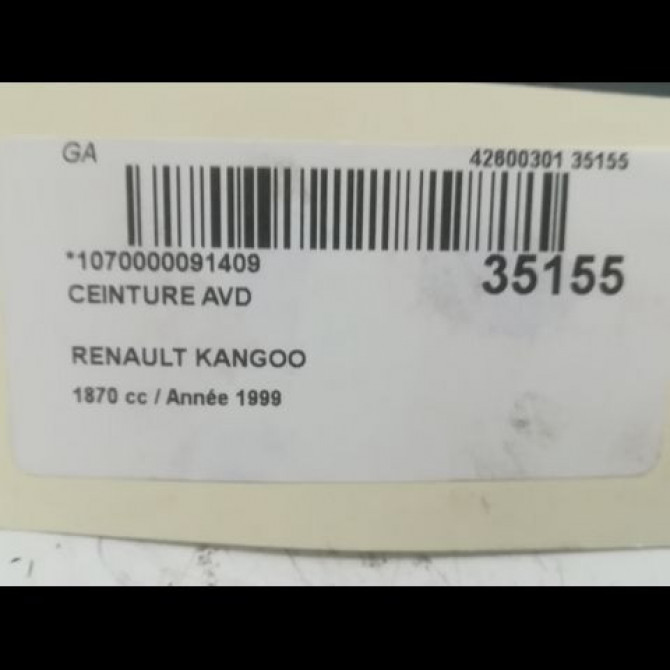 Ceinture avant droite occasion RENAULT KANGOO I Phase 1 09-1997->06-2003 1.9 D 65ch 8200739961 4
