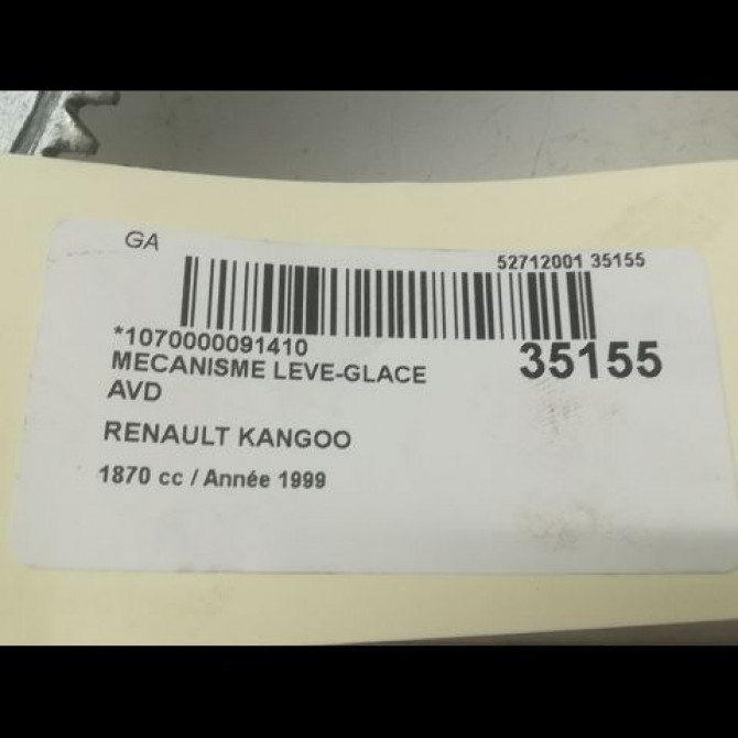 Mécanisme lève-glace avant droit occasion RENAULT KANGOO I Phase 1 09-1997->06-2003 1.9 D 65ch 7700303552 4