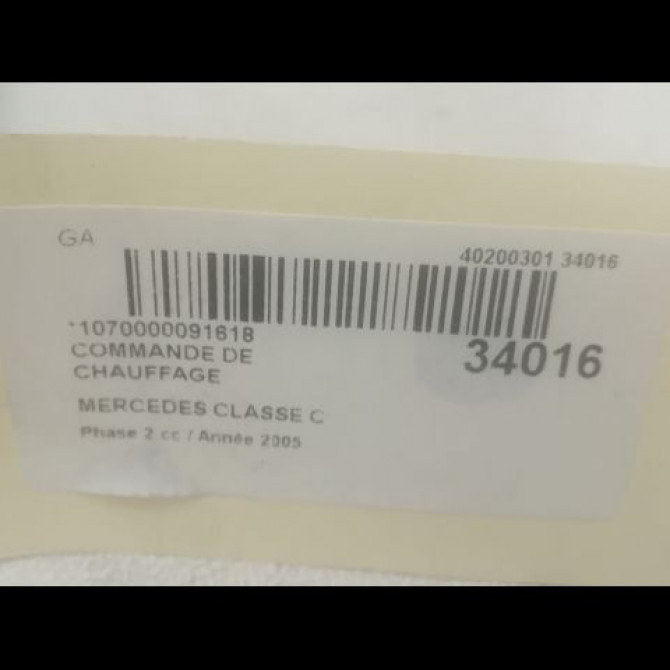 Commande de chauffage occasion MERCEDES CLASSE C COUPE SPORT II Phase 2 03-2004->04-2008 C 220 CDI 2038304585 3