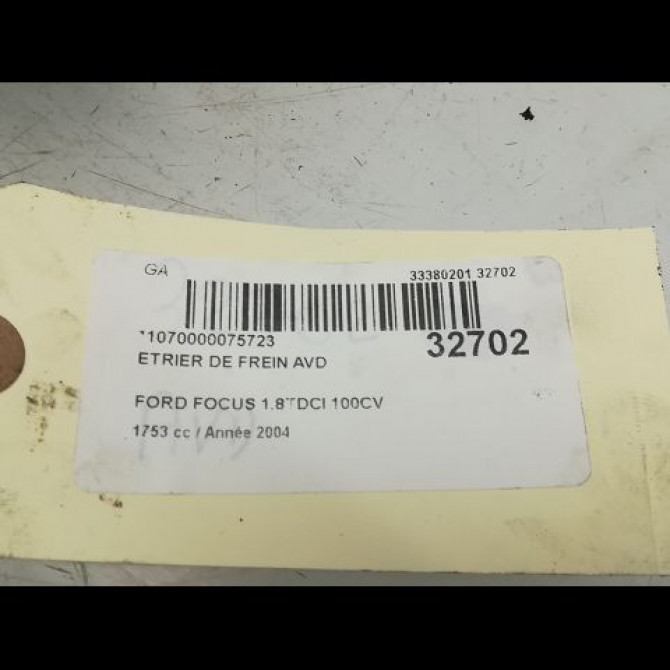 Etrier de frein avant droit occasion FORD FOCUS I Phase 1 10-1998->09-2004 1.8 TDCI 100ch 4