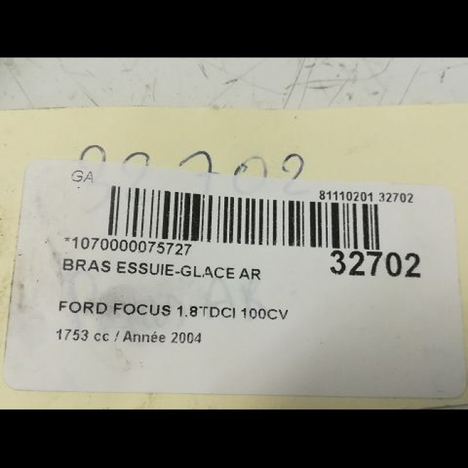 Bras essuie-glace arrière occasion FORD FOCUS I Phase 1 10-1998->09-2004 1.8 TDCI 100ch 1064764 2