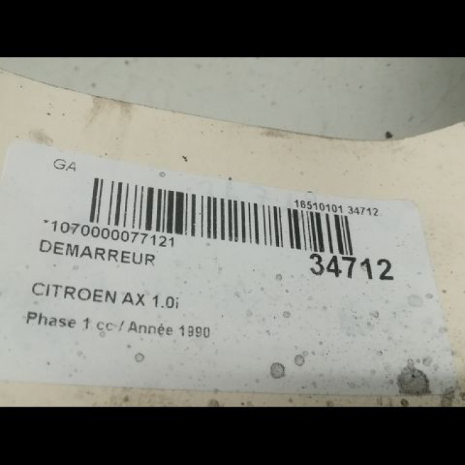 Démarreur occasion CITROEN AX Phase 1 01-1987->06-1991 1.0i 5802G2 4