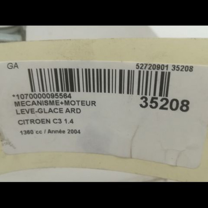 Mecanisme+moteur leve-glace ard occasion CITROEN C3 I Phase 1 04-2002->10-2005 1.4 HDi 16v 922487 5