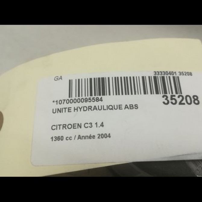 Unité hydraulique ABS occasion CITROEN C3 I Phase 1 04-2002->10-2005 1.4 HDi 16v 4541G5 4