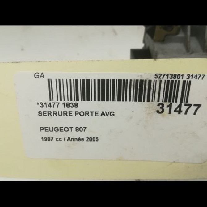 Serrure porte avg occasion PEUGEOT 807 Phase 1 06-2002->12-2014 9135L4 4