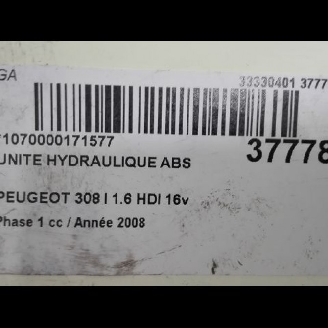 Unité hydraulique ABS occasion PEUGEOT 308 I Phase 1 09-2007->03-2011 1.6 HDI 16v 110ch 4541FR 3