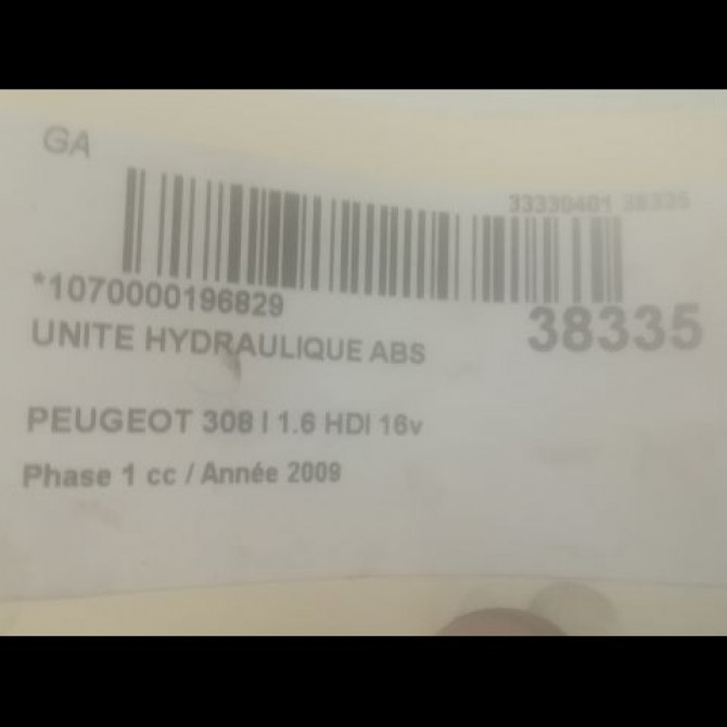 Unité hydraulique ABS occasion PEUGEOT 308 I Phase 1 09-2007->03-2011 1.6 HDI 16v 90ch 4541LG 3
