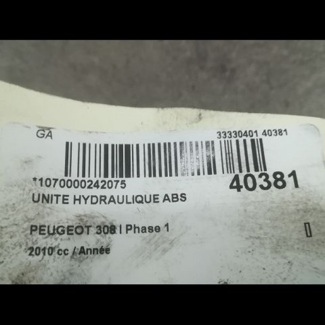 Unité hydraulique ABS occasion PEUGEOT 308 I Phase 1 09-2007->03-2011 4541HY 3
