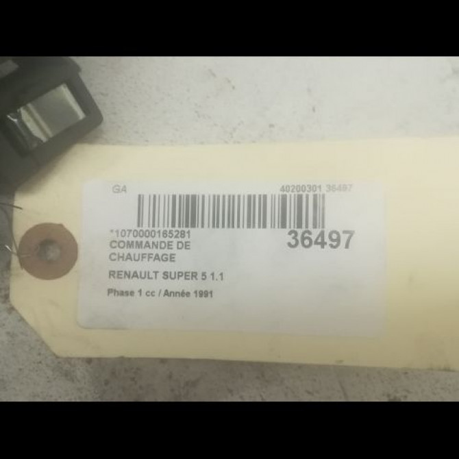 Commande de chauffage occasion RENAULT SUPER 5 Phase 1 10-1984->12-1996 1.1 3