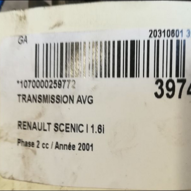 Transmission avant gauche occasion RENAULT SCENIC I Phase 2 08-1999->06-2003 1.6i 107ch 8200531861 4
