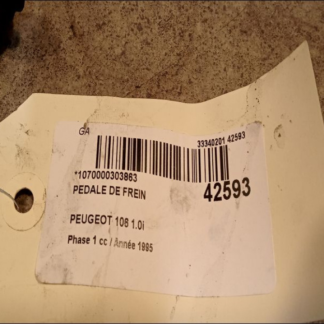 Pedale de frein occasion PEUGEOT 106 Phase 1 09-1991->04-1996 1.0i 4501A9 2