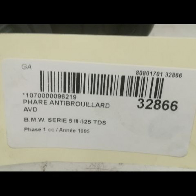 Phare antibrouillard avant droit occasion B.M.W. SERIE 5 III Phase 1 02-1988->06-1994 525 TDS 3