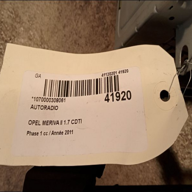 Autoradio occasion OPEL MERIVA II Phase 1 09-2010->03-2014 1.7 CDTI 110ch 22790016 4