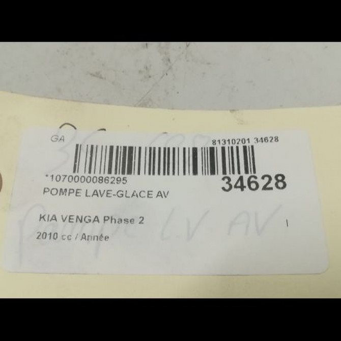 Pompe lave-glace avant occasion KIA VENGA Phase 2 01-2015->... 985102L100 3